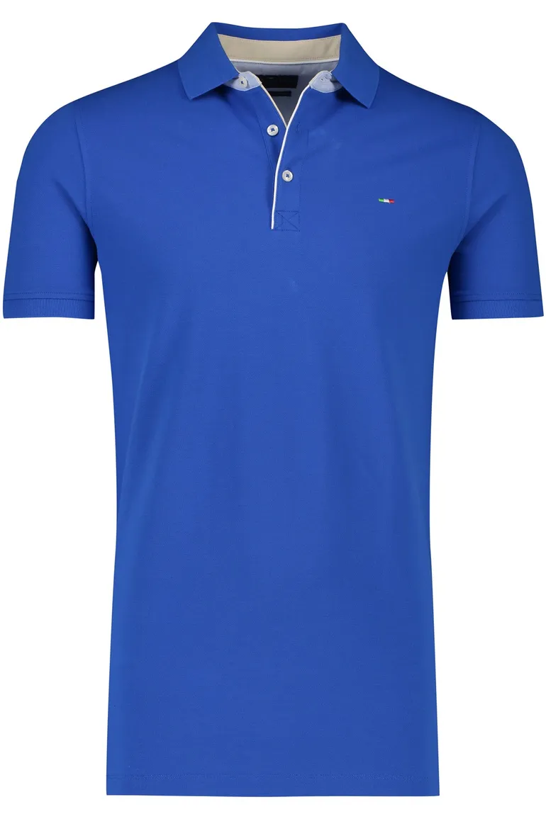 Extra lange blauwe Portofino polo katoen 3-knoops