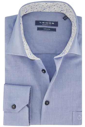 Ledub Blauwe Ledub business overhemd Modern Fit