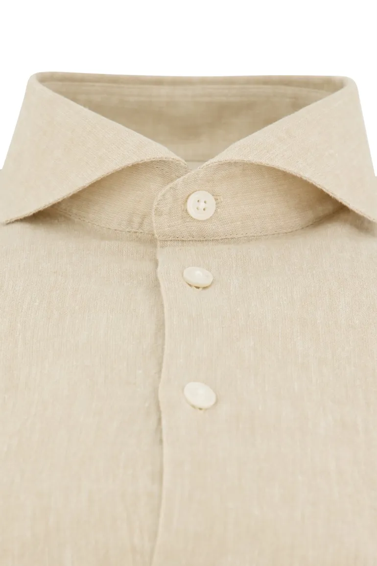 Ledub overhemd beige gemeleerd