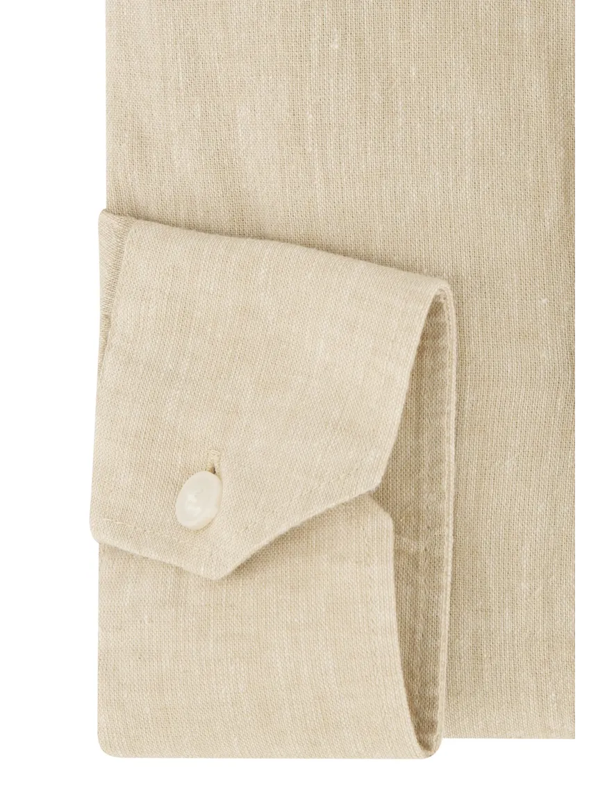 Ledub overhemd beige gemeleerd