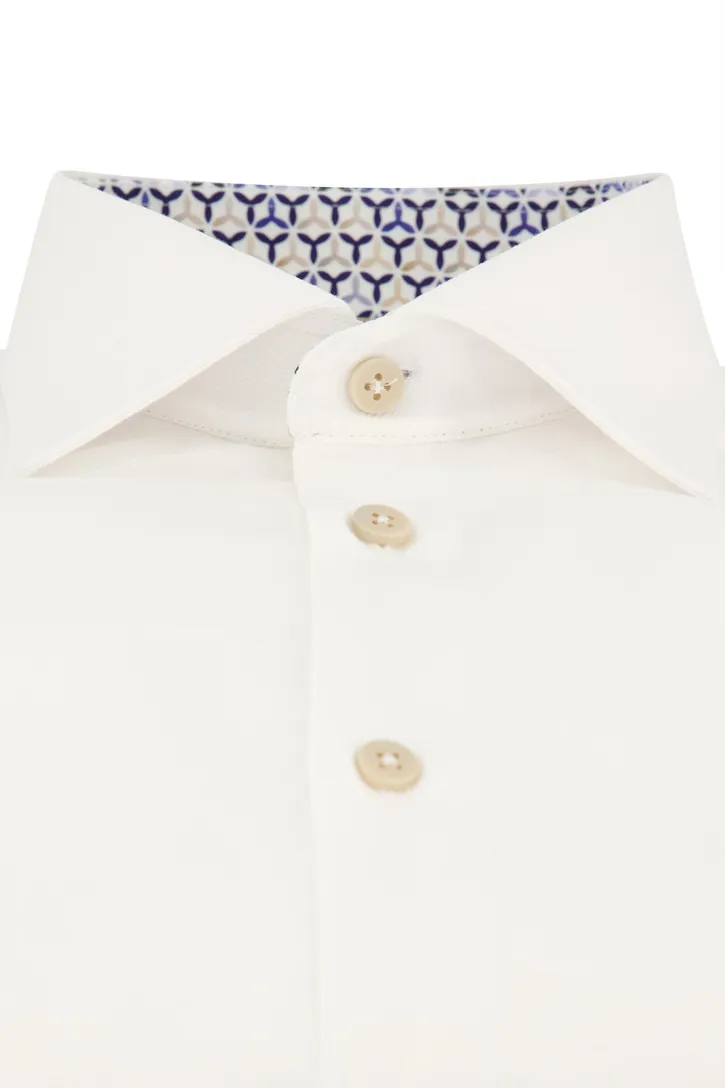 Ledub overhemd modern fit wit effen