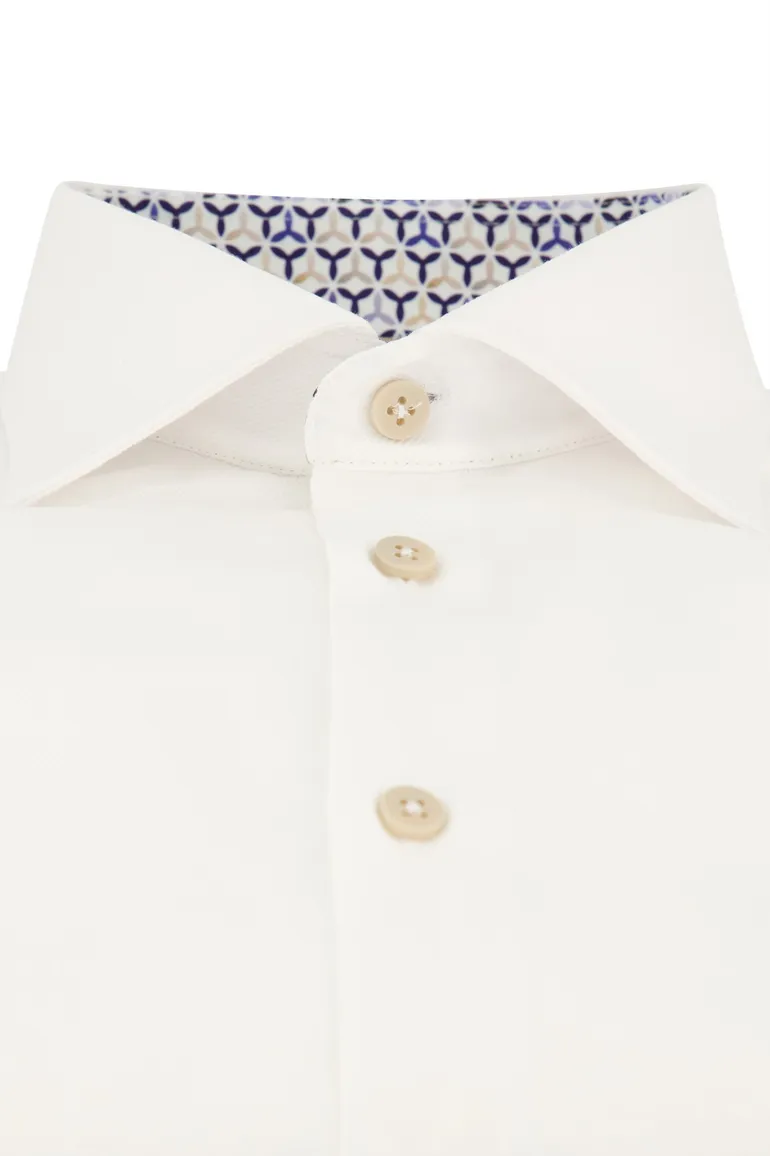 Ledub overhemd modern fit wit effen