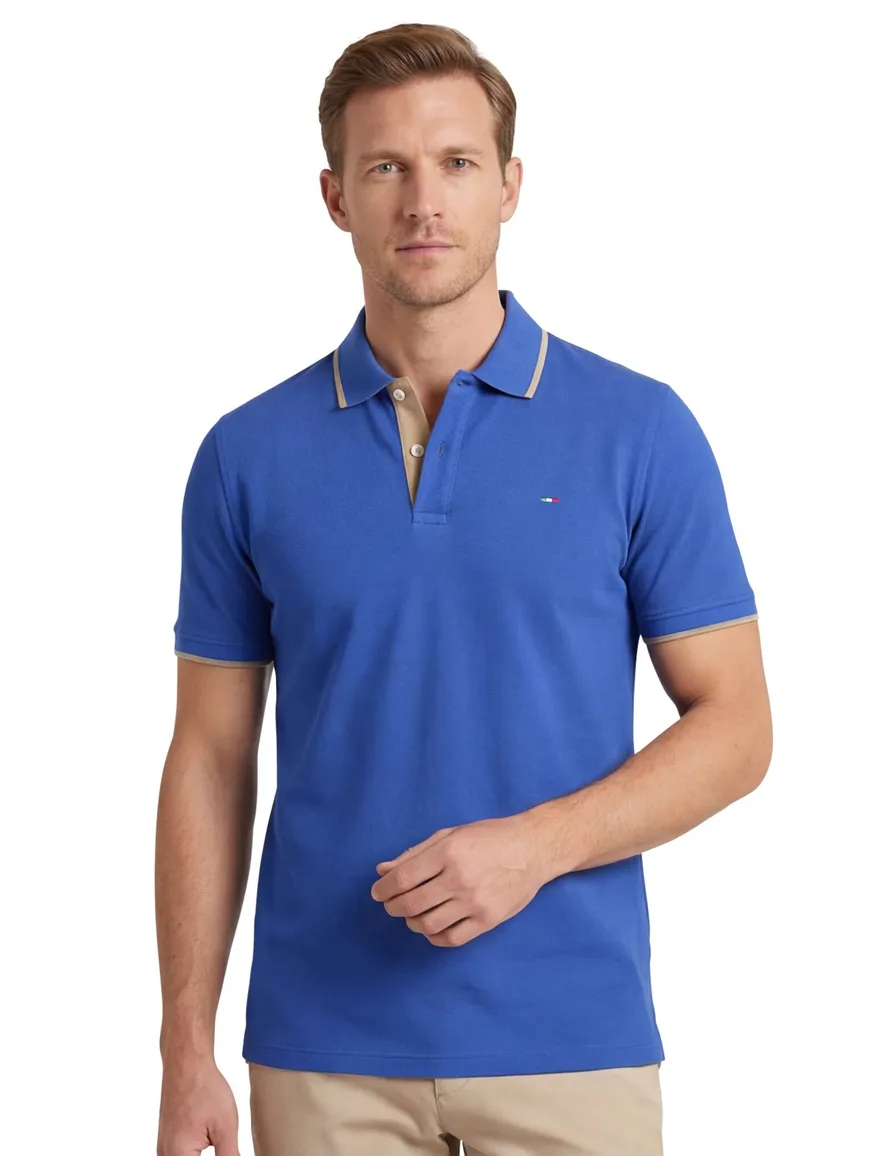 2-knoops Portofino polo blauw