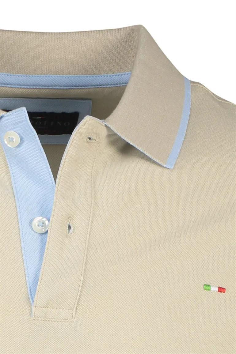 2-knoops Portofino polo beige