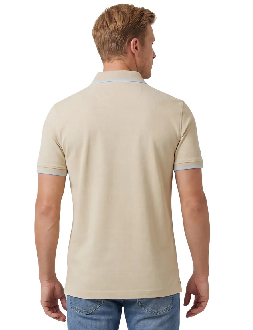 2-knoops Portofino polo beige