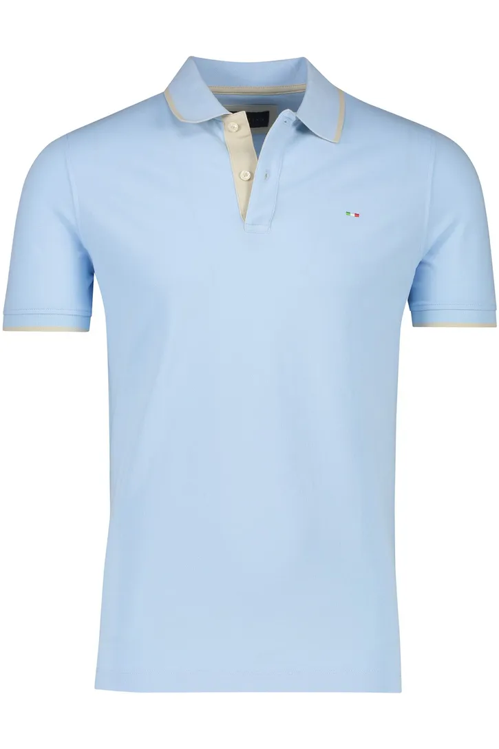 Katoenen Portofino polo normale fit effen lichtblauw
