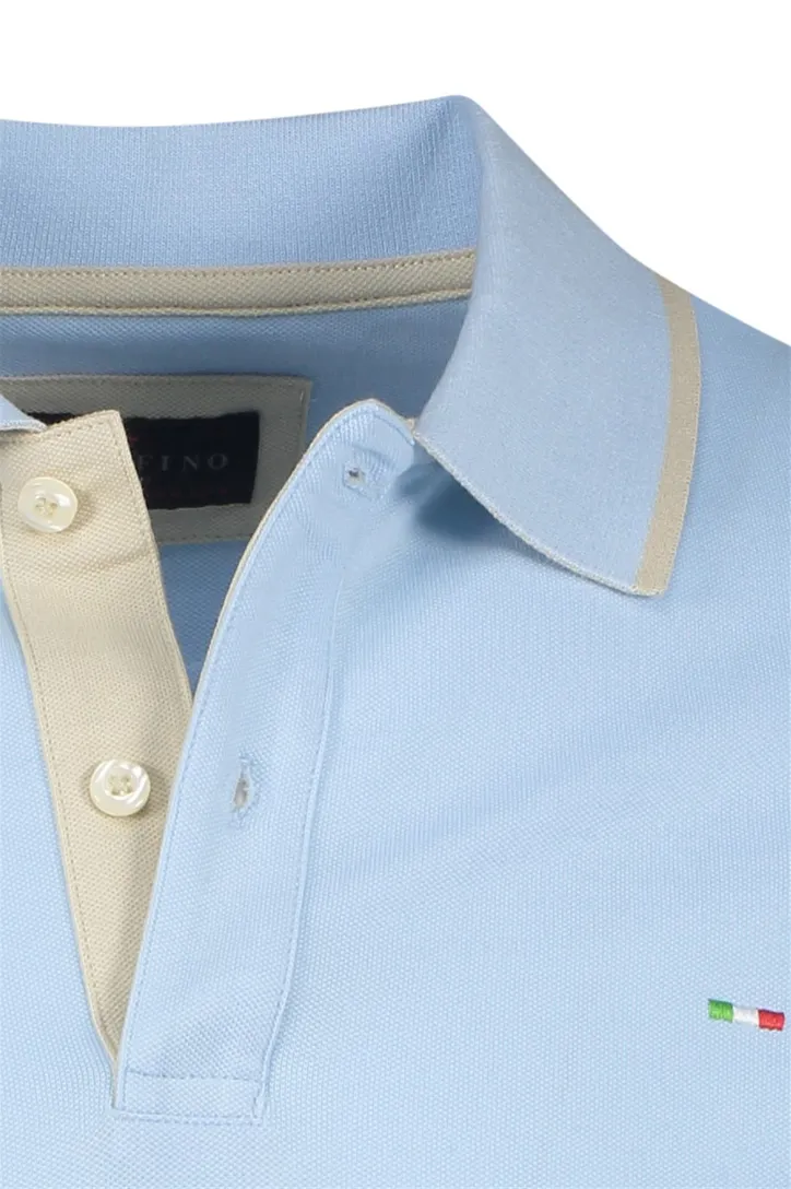 Katoenen Portofino polo normale fit effen lichtblauw