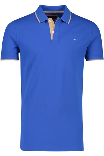 Portofino Extra lange poloshirt Portofino blauw 2-knoops katoen
