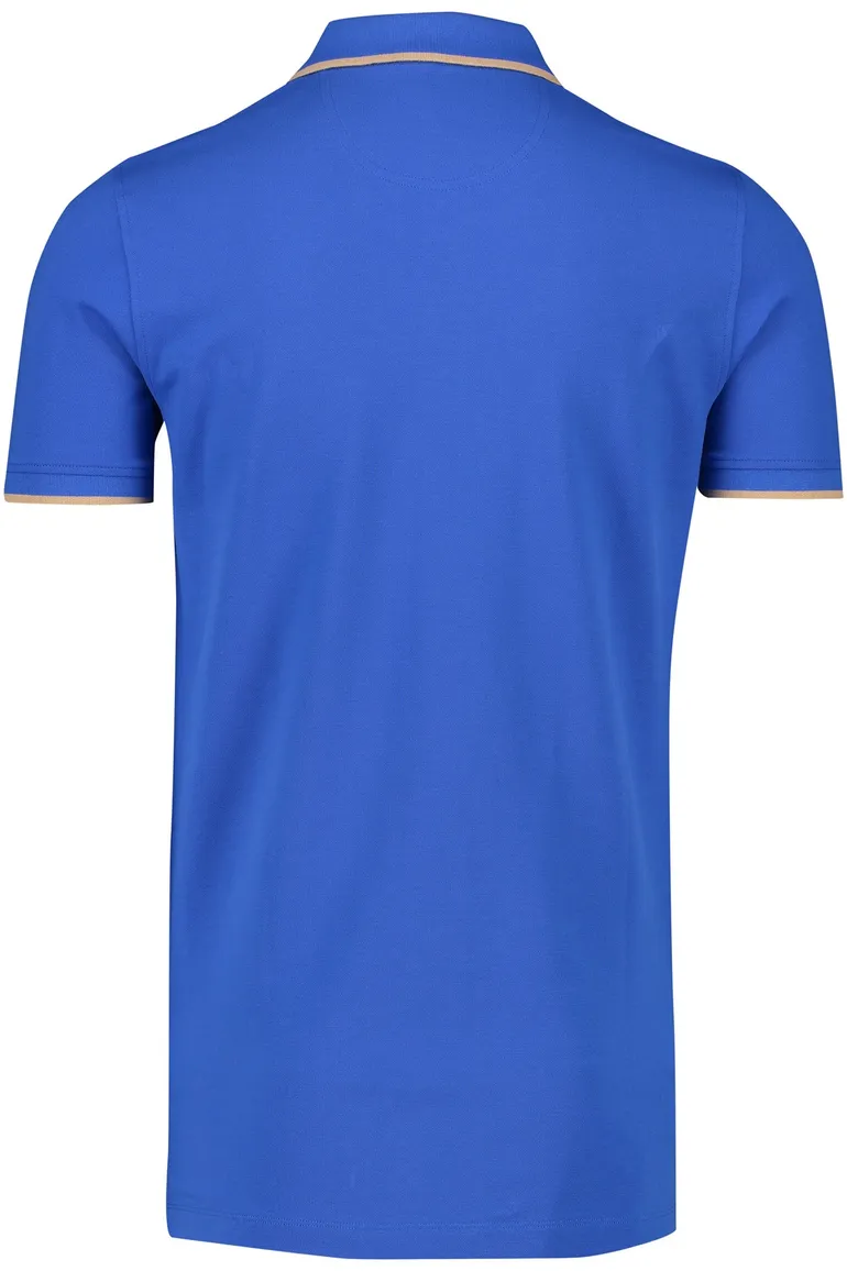 Extra lange Portofino polo blauw 2-knoops