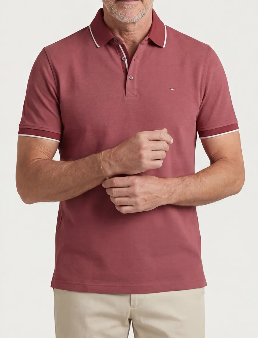 Portofino polo rood gemeleerd