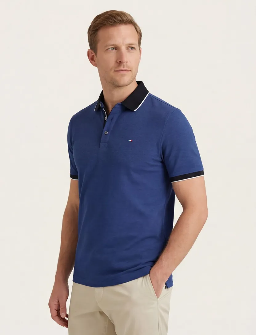 Portofino polo donkerblauw katoen normale fit