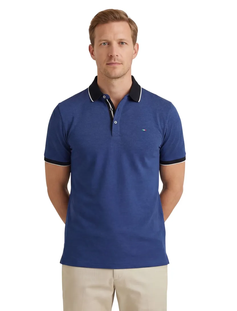 Portofino polo donkerblauw katoen normale fit