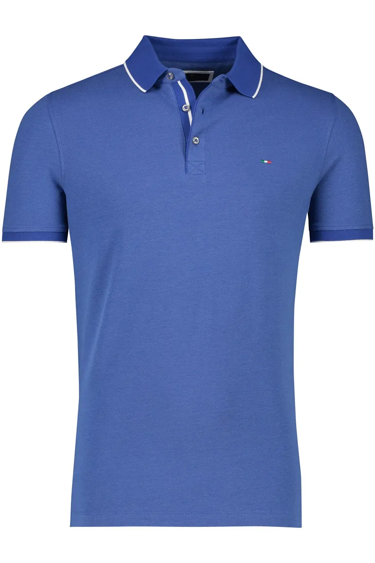 Portofino polo blauw katoen normale fit