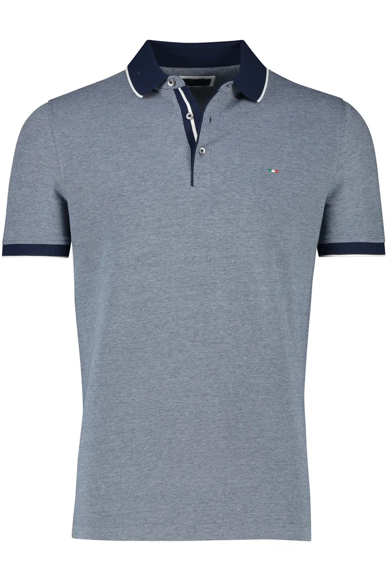Portofino polo donkerblauw/wit gemeleerd