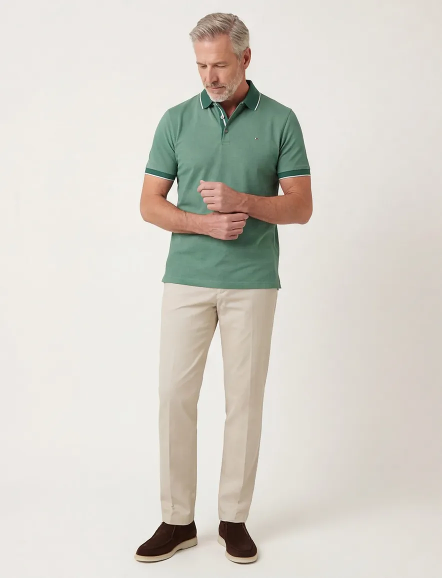 Portofino polo groen gemeleerd