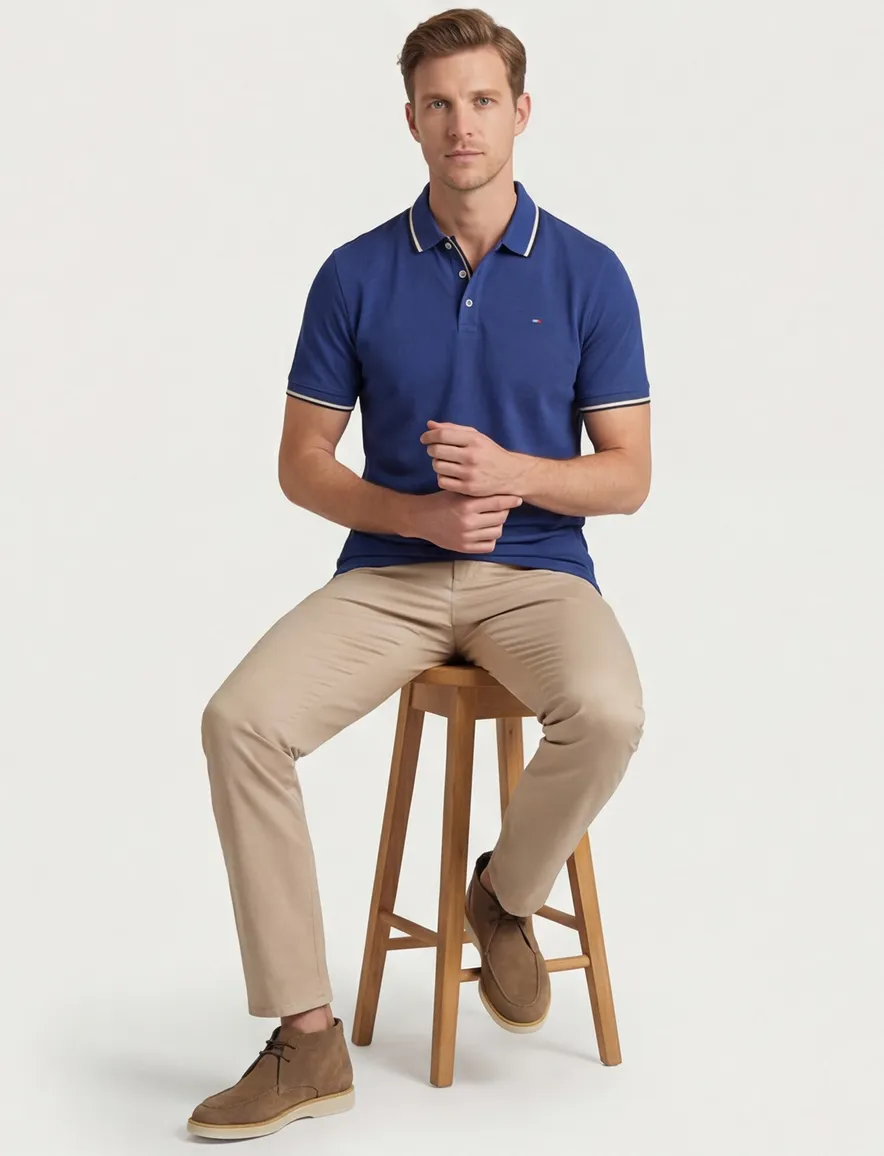 Portofino polo donkerblauw katoen