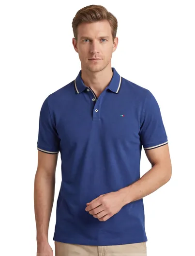 Portofino Katoenen Portofino polo normale fit donkerblauw