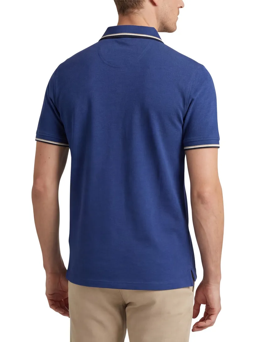 Katoenen Portofino polo normale fit donkerblauw