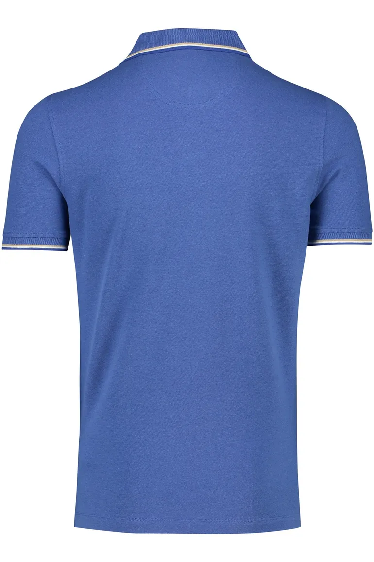 Portofino polo effen blauw normale fit katoen