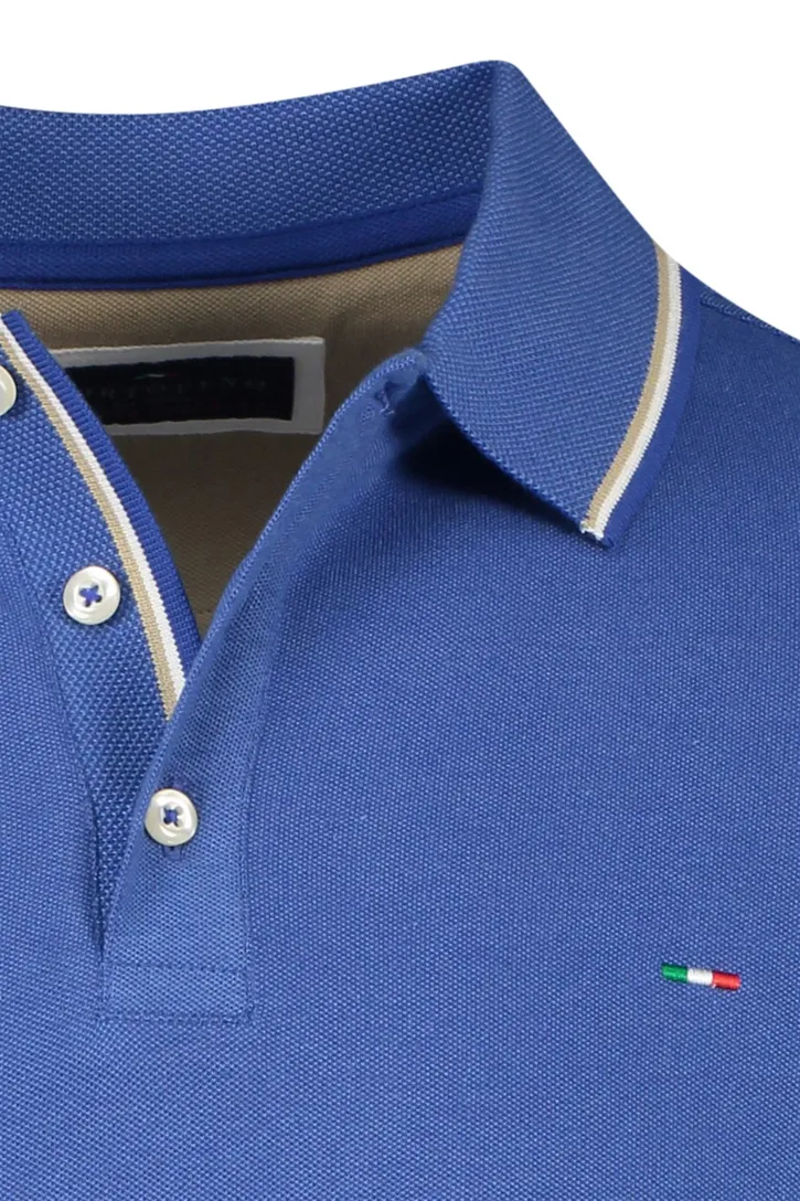 Katoenen Portofino polo blauw normale fit