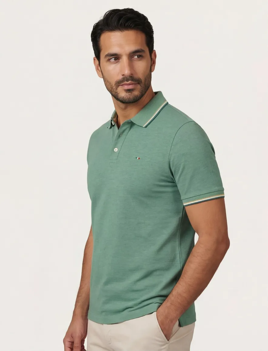 Portofino polo groen korte mouw