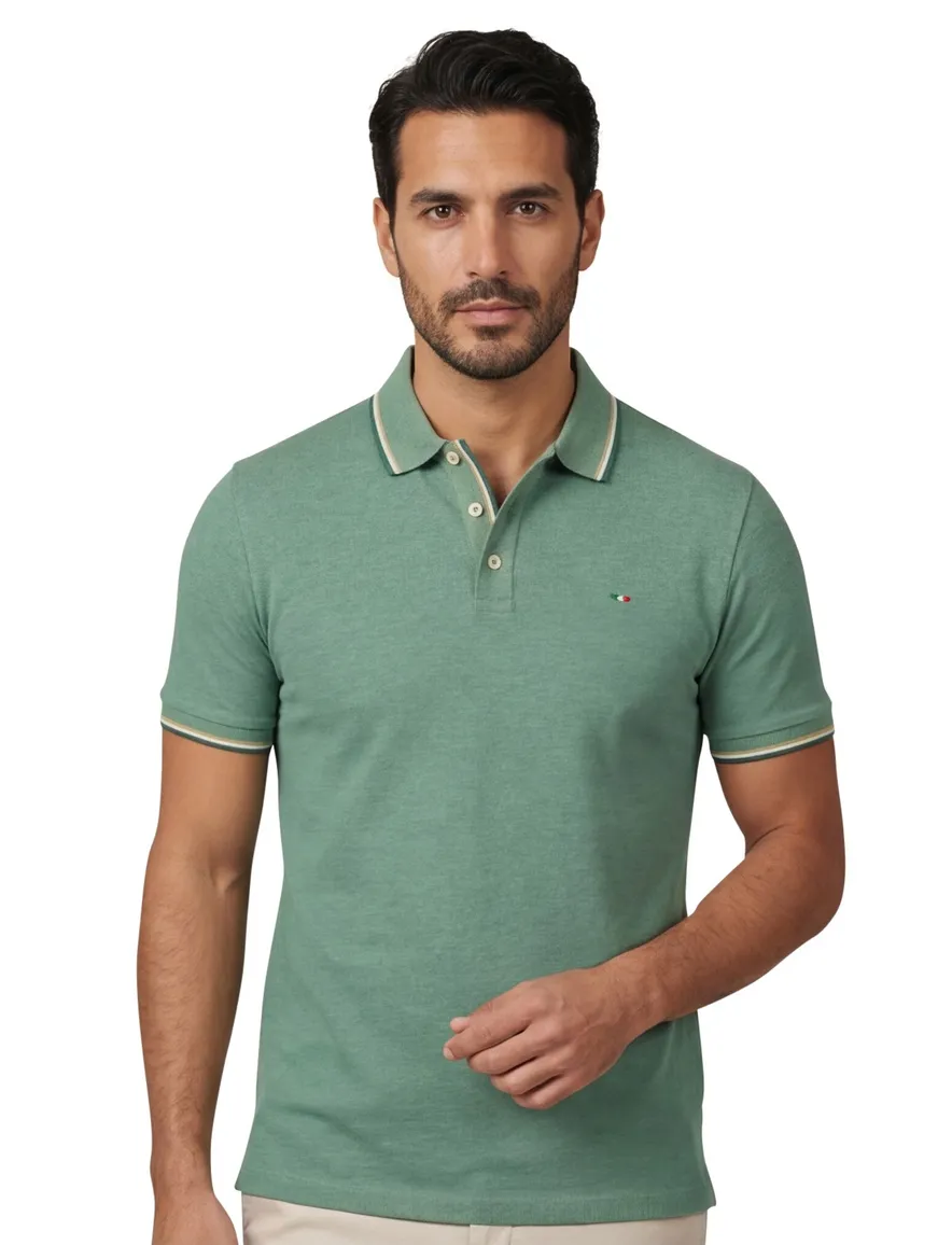 Portofino polo groen korte mouw