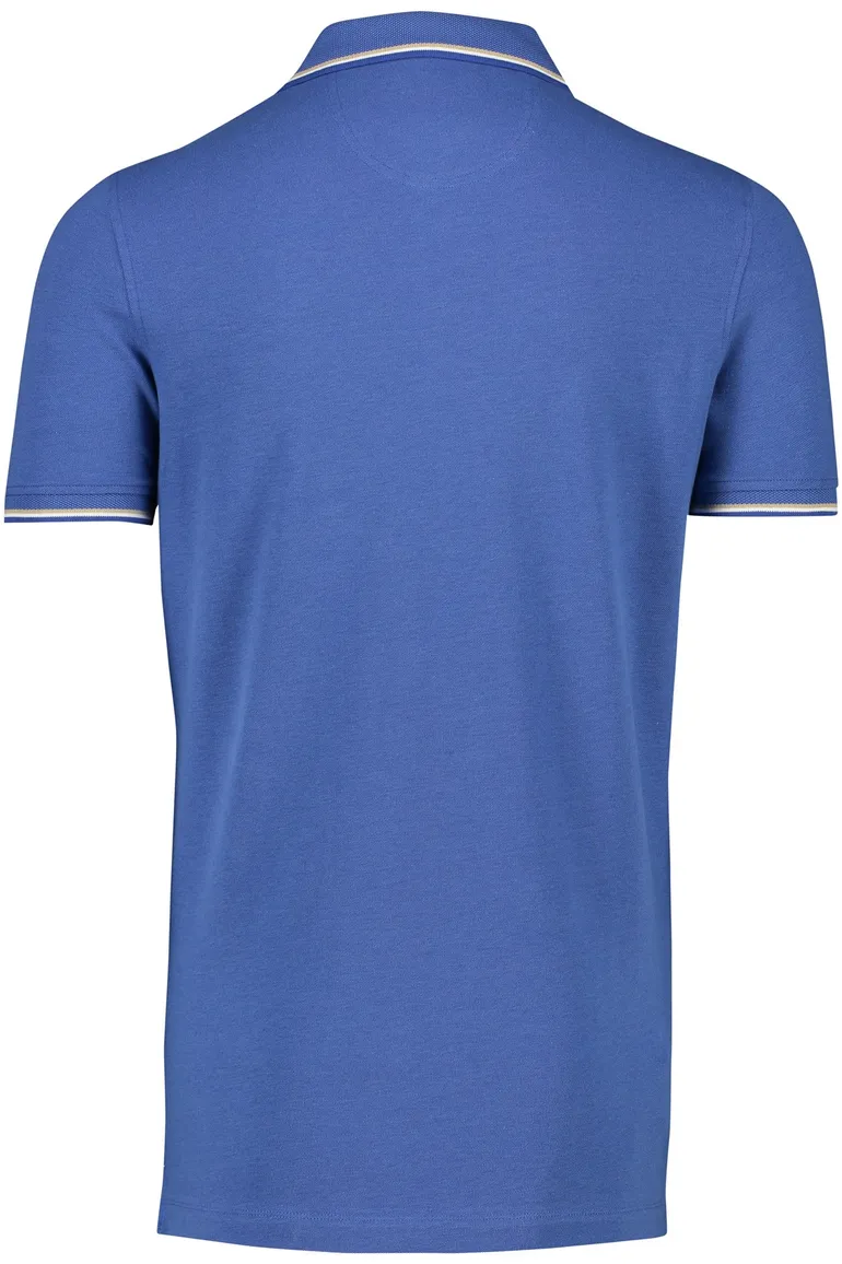 Portofino polo blauw uni katoen normale fit