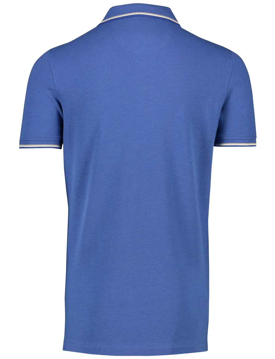 Portofino polo blauw uni katoen normale fit