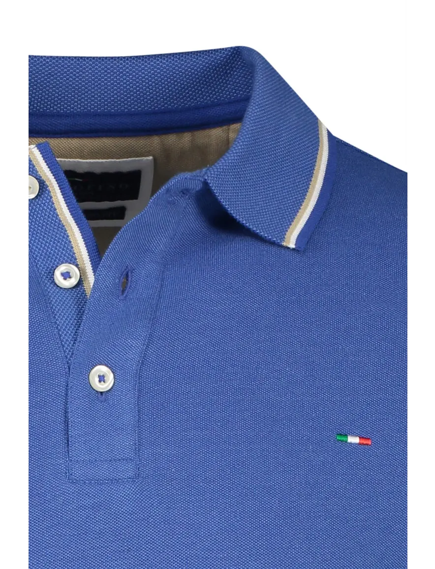 Portofino polo blauw uni katoen normale fit