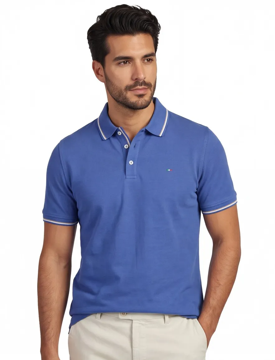 Portofino polo extra lang blauw