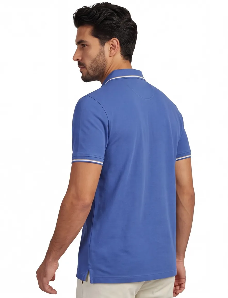Portofino polo extra lang blauw
