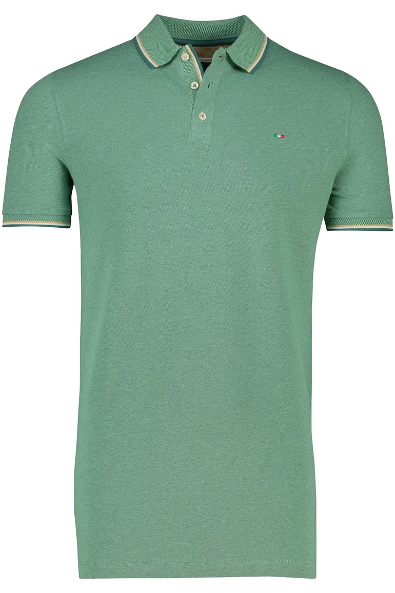 Portofino polo groen effen katoen normale fit