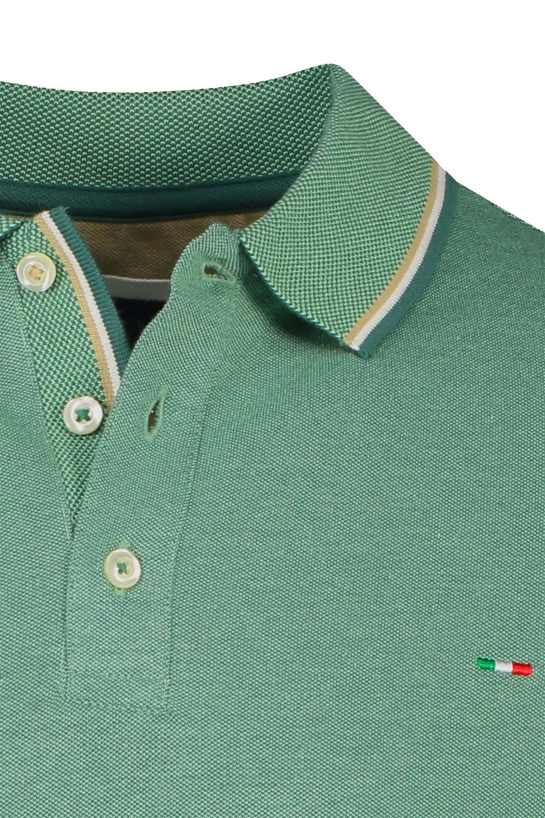 Portofino polo groen effen katoen normale fit