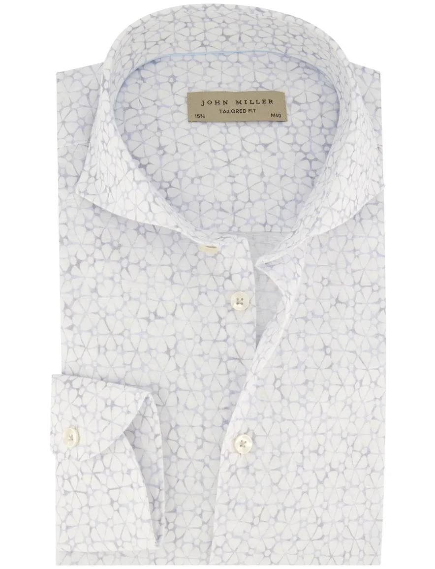 John Miller overhemd blauw printje