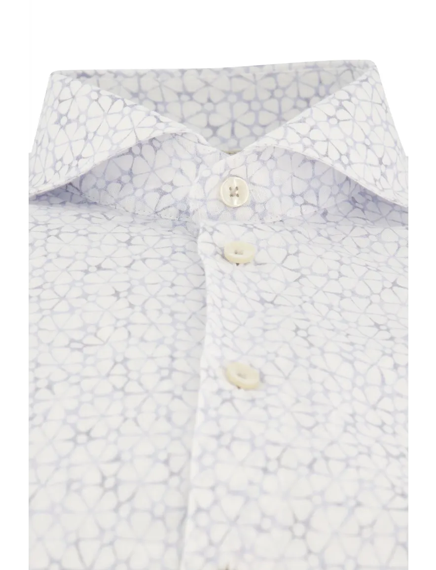 John Miller overhemd blauw printje