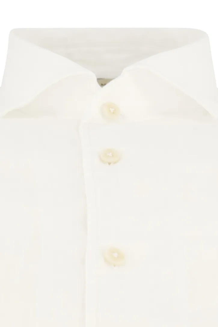 Linnen John Miller mouwlengte 7 slim fit wit overhemd