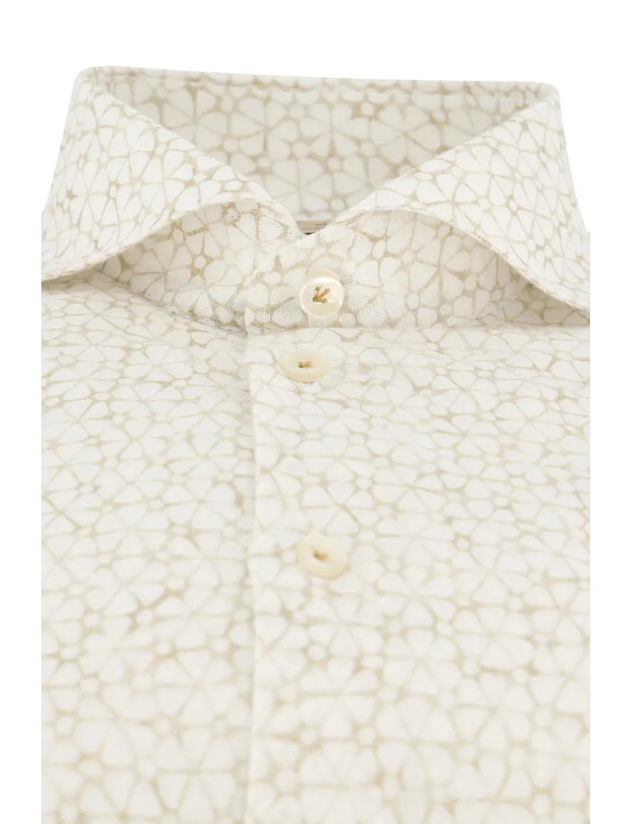 John Miller overhemd beige tailored fit