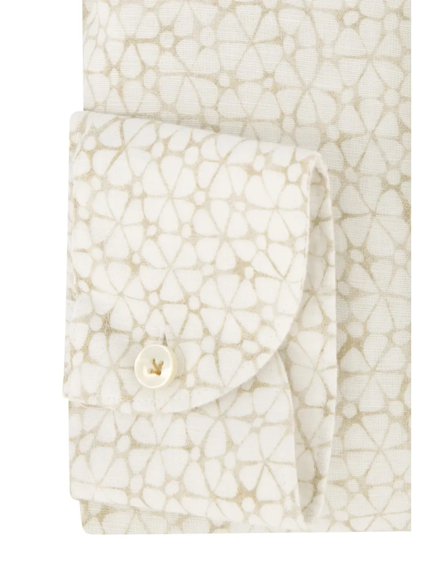 John Miller overhemd beige tailored fit