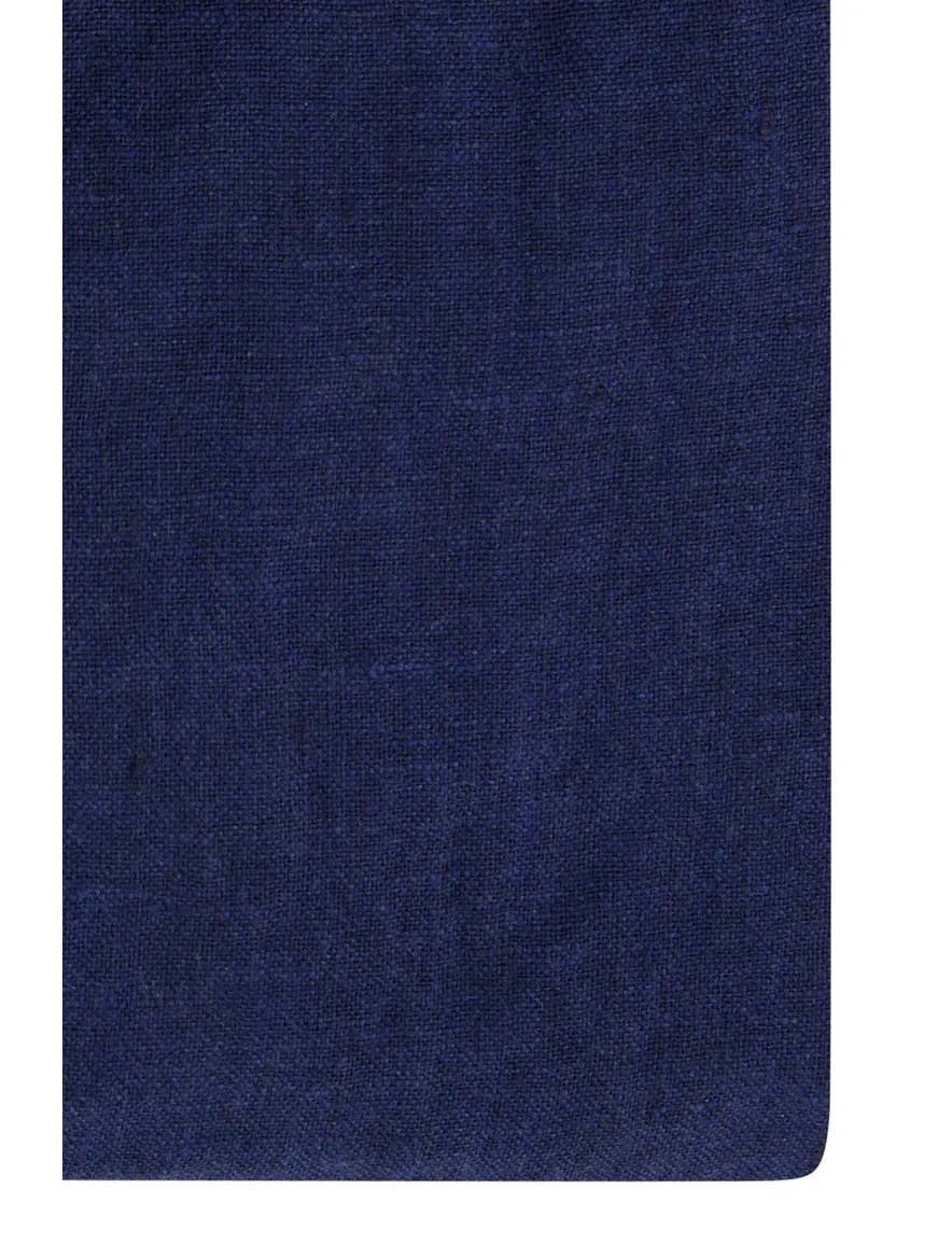 Tailored fit donkerblauw John Miller overhemd linnen