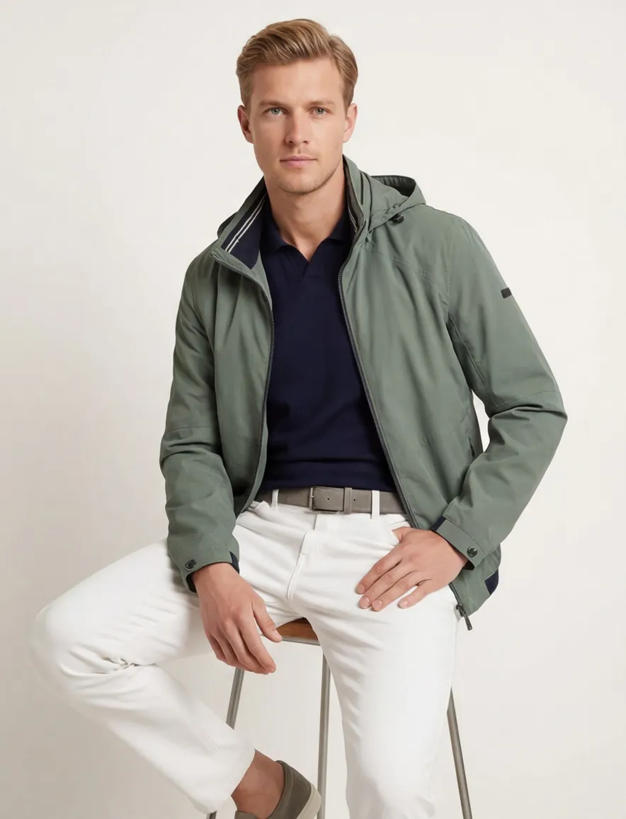 Groene Bugatti zomerjas wijde fit