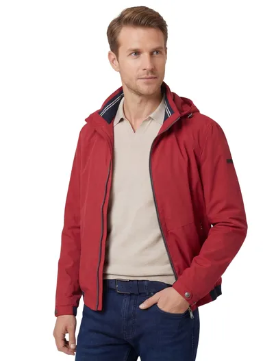 Bugatti Bugatti korte zomerjas rood effen wijde fit