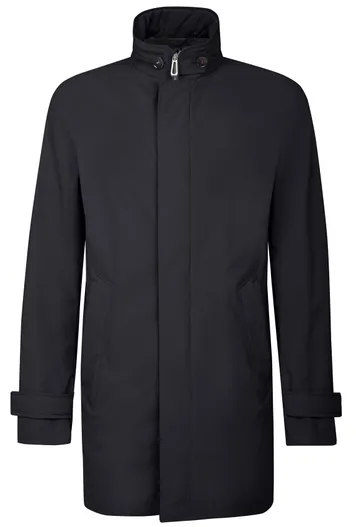 Bugatti Bugatti zomerjas donkerblauw effen rits wijde fit