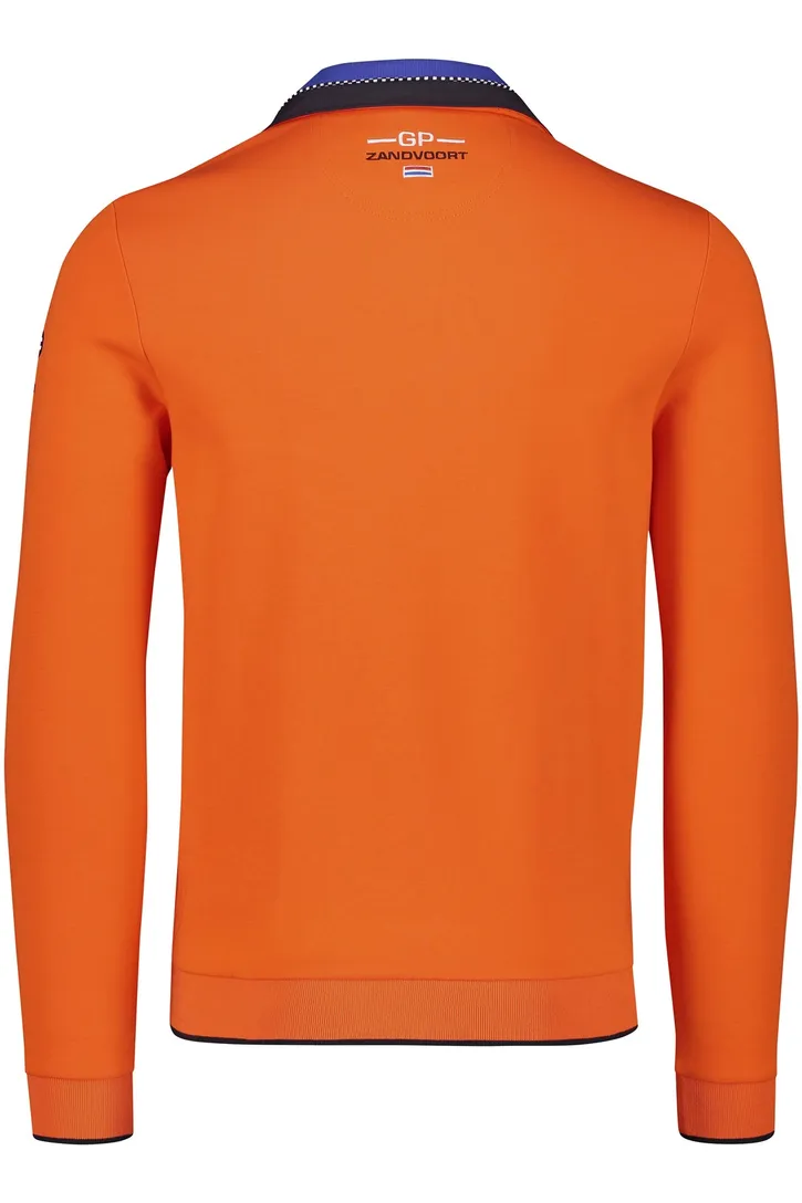 Oranje race vest Portofino effen katoen stretch