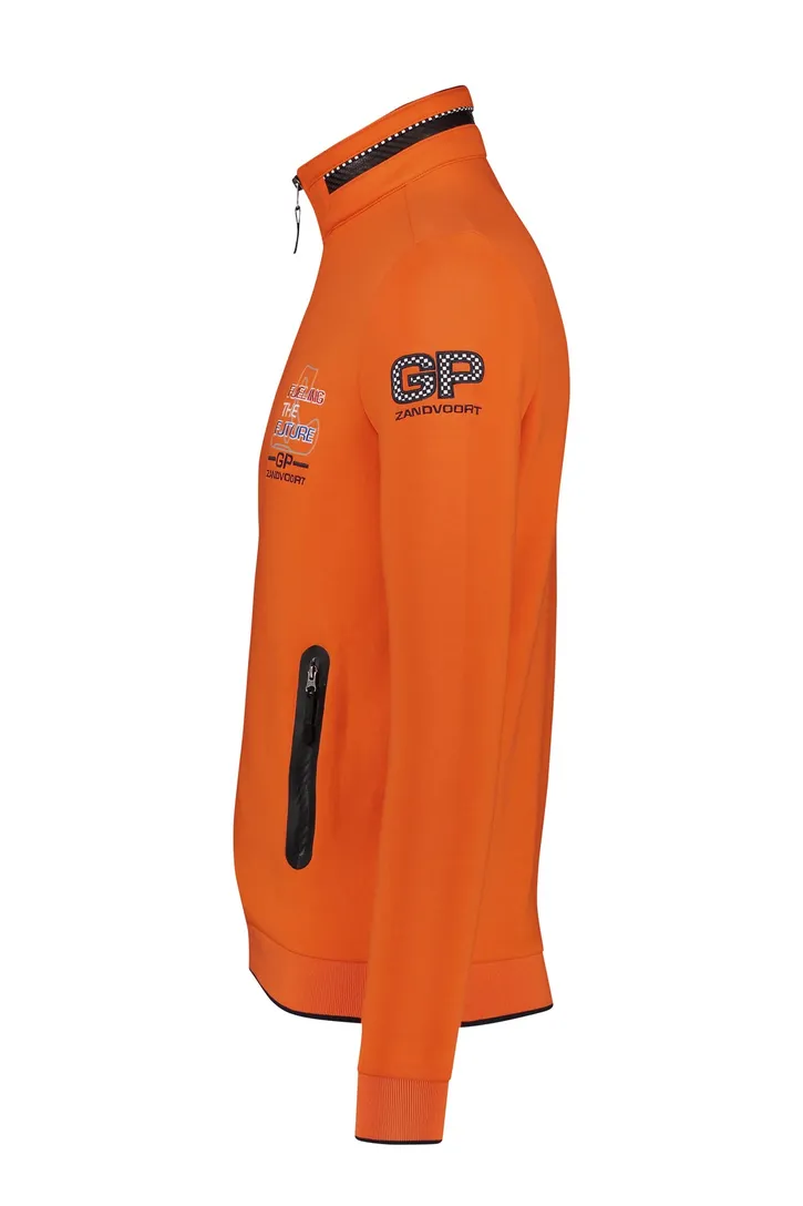 Oranje race vest Portofino effen katoen stretch