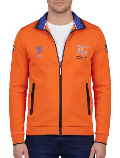 Portofino Portofino race vest GP oranje effen katoen stretch