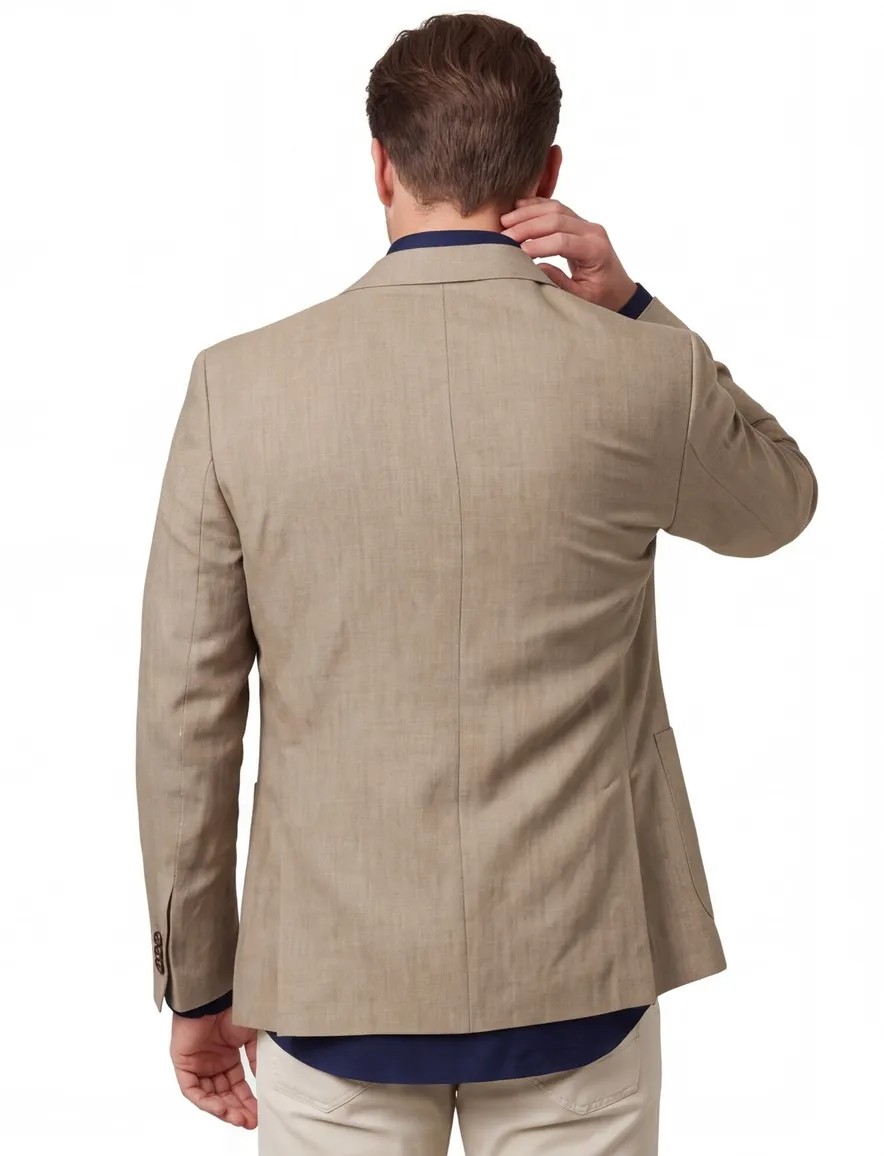 Carl Gross colbert bruin gemêleerd linnen modern fit greenline