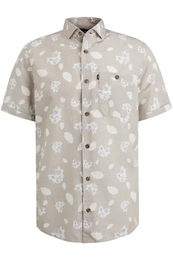Vanguard Vanguard overhemd korte mouw beige geprint