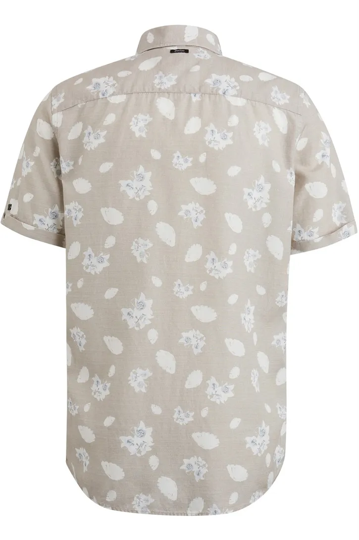 Vanguard casual overhemd korte mouw beige printje