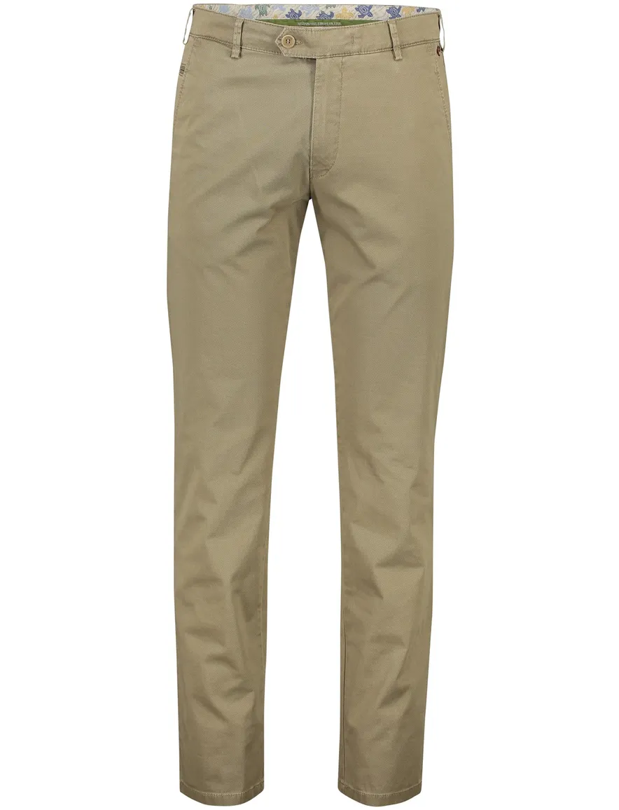 Meyer Pantalon Bonn khaki effen katoen