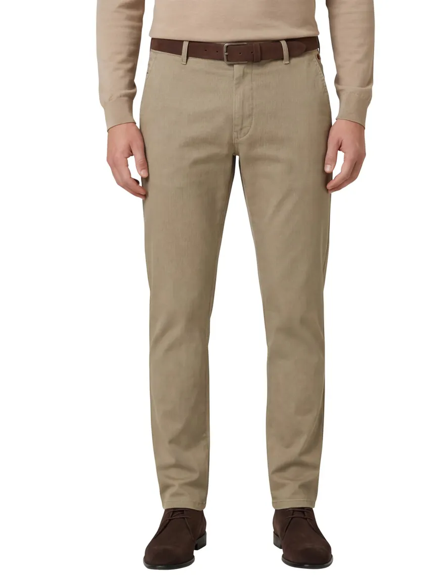 Meyer Pantalon Bonn khaki effen katoen